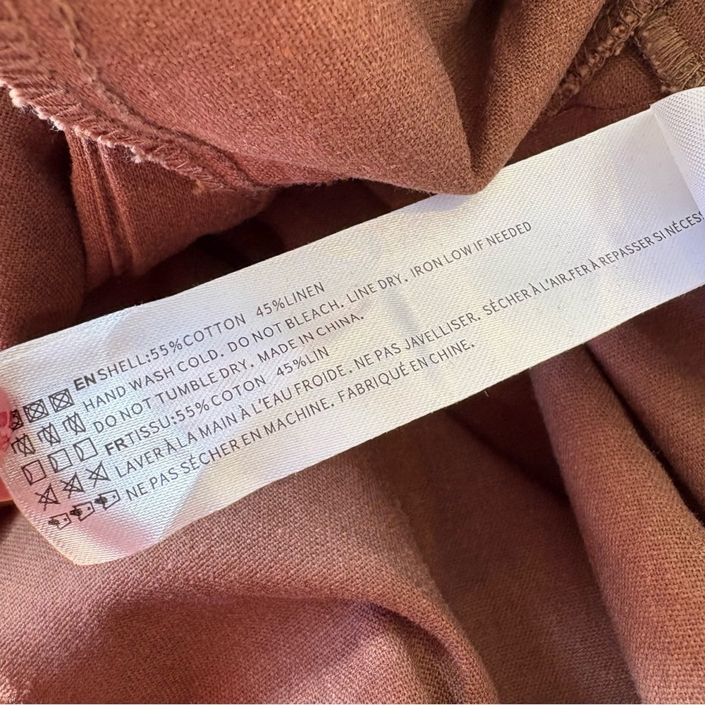 Tuckernuck || En Saison Megumi‎ Linen Blend Midi Shirt Dress Belted Brown M - Picture 10 of 10